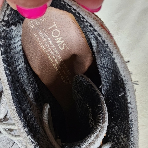 Tom's Suede Wedge Ankle Boots Lace Up Womens Shoes Booties Aztec Pattern Comfy - Picture 12 of 15